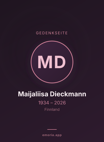 Gedenkportrait von Maijaliisa Dieckmann