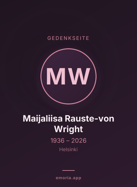 Gedenkportrait von Maijaliisa Rauste-von Wright