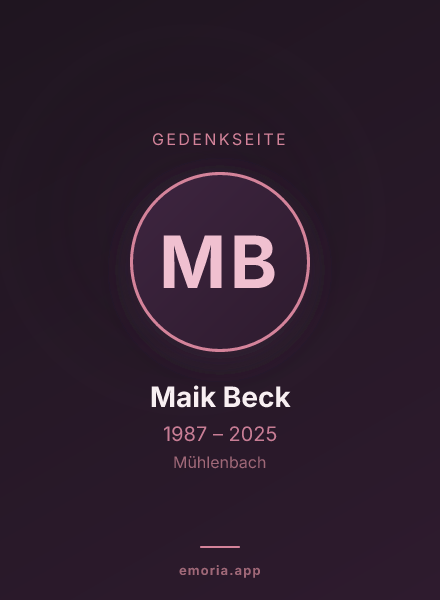 Gedenkportrait von Maik Beck