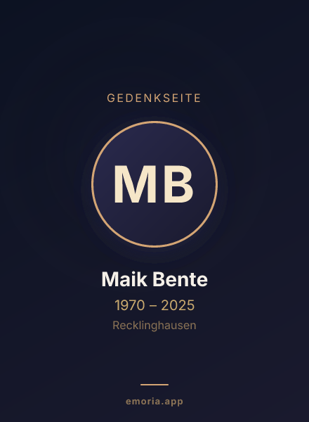 Gedenkportrait von Maik Bente