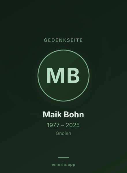 Gedenkportrait von Maik Bohn