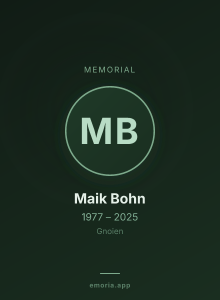 Memorial portrait of Maik Bohn