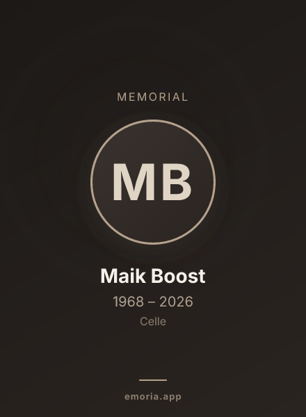 Memorial portrait of Maik Boost