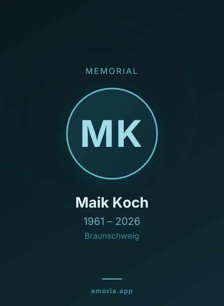 Memorial portrait of Maik Koch