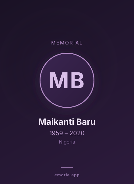 Memorial portrait of Maikanti Baru