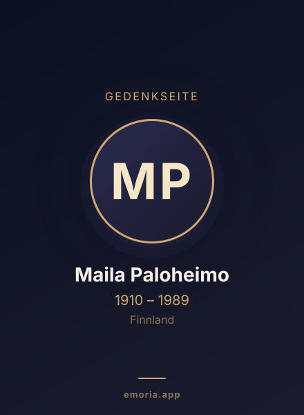 Gedenkportrait von Maila Paloheimo