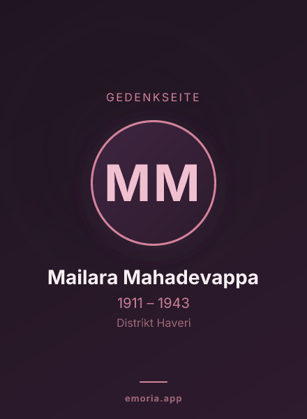 Gedenkportrait von Mailara Mahadevappa
