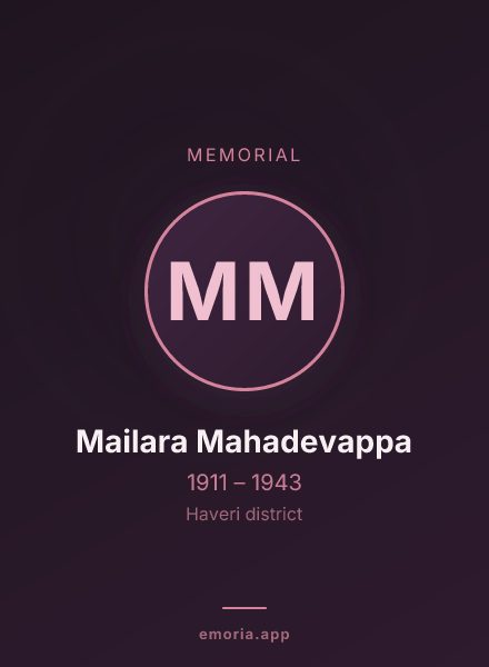 Memorial portrait of Mailara Mahadevappa