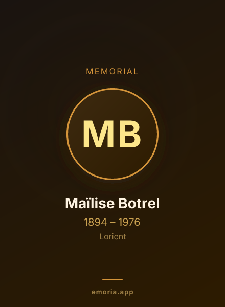 Memorial portrait of Maïlise Botrel
