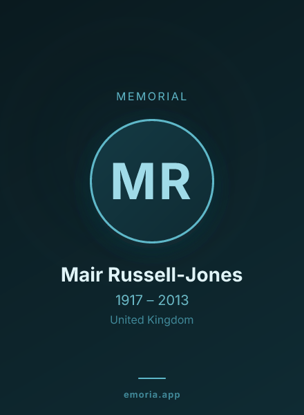 Memorial portrait of Mair Russell-Jones