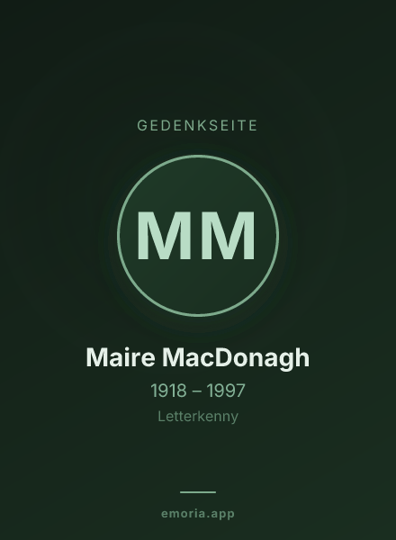 Gedenkportrait von Maire MacDonagh