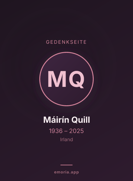 Gedenkportrait von Máirín Quill