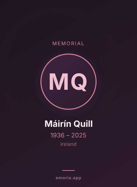 Memorial portrait of Máirín Quill