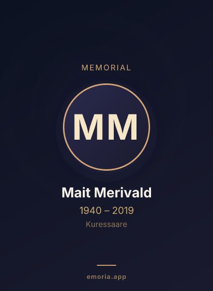 Memorial portrait of Mait Merivald