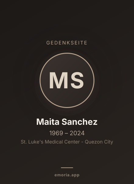 Gedenkportrait von Maita Sanchez