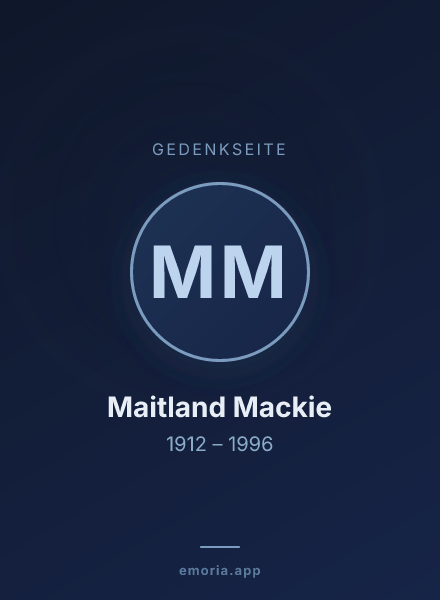Gedenkportrait von Maitland Mackie