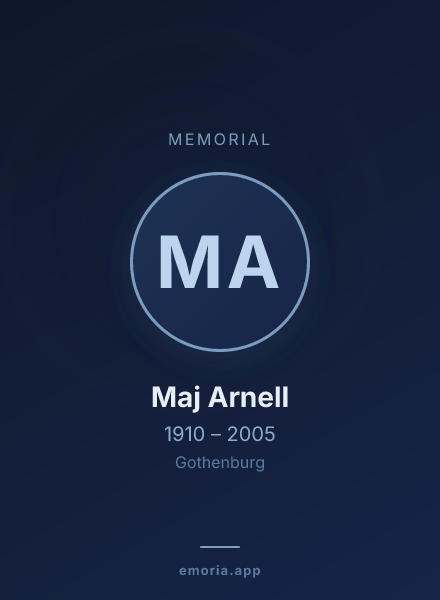 Memorial portrait of Maj Arnell