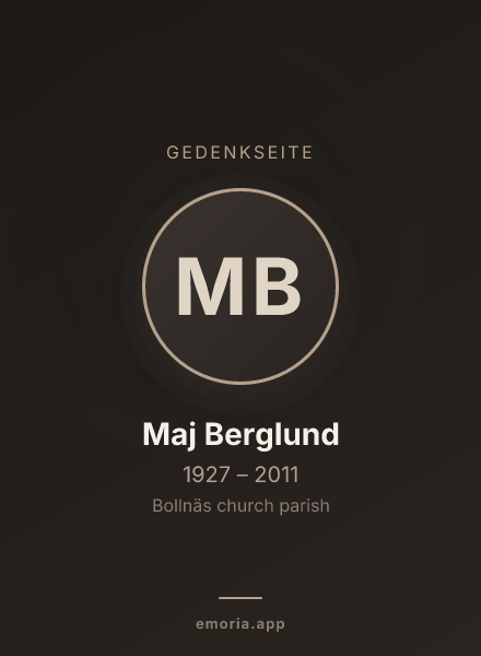 Gedenkportrait von Maj Berglund