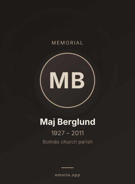 Memorial portrait of Maj Berglund