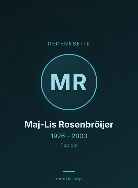 Gedenkportrait von Maj-Lis Rosenbröijer