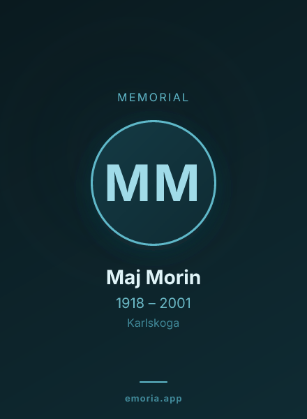 Memorial portrait of Maj Morin