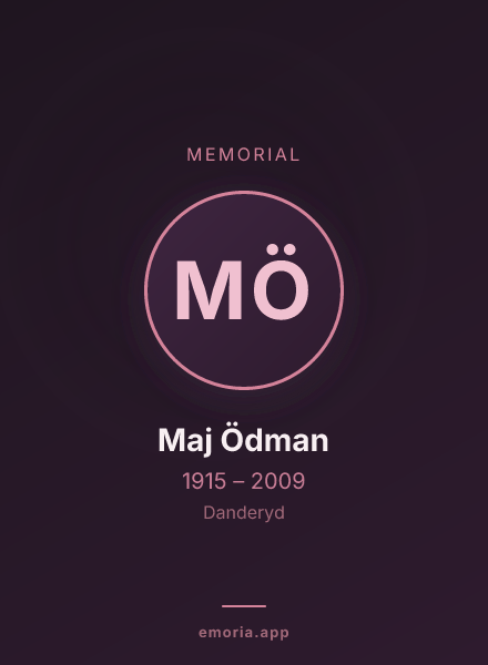 Memorial portrait of Maj Ödman