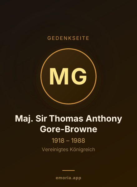 Gedenkportrait von Maj. Sir Thomas Anthony Gore-Browne
