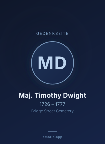 Gedenkportrait von Maj. Timothy Dwight
