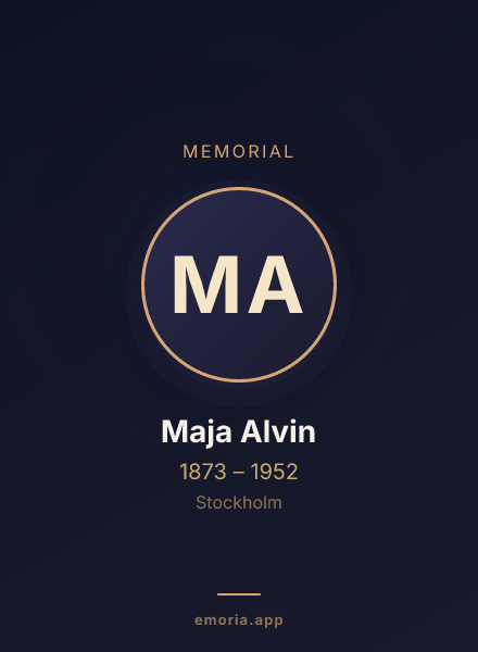 Memorial portrait of Maja Alvin