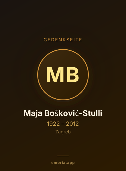 Gedenkportrait von Maja Bošković-Stulli