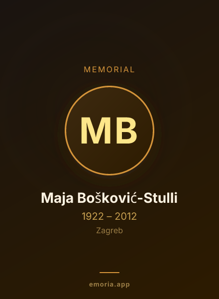 Memorial portrait of Maja Bošković-Stulli