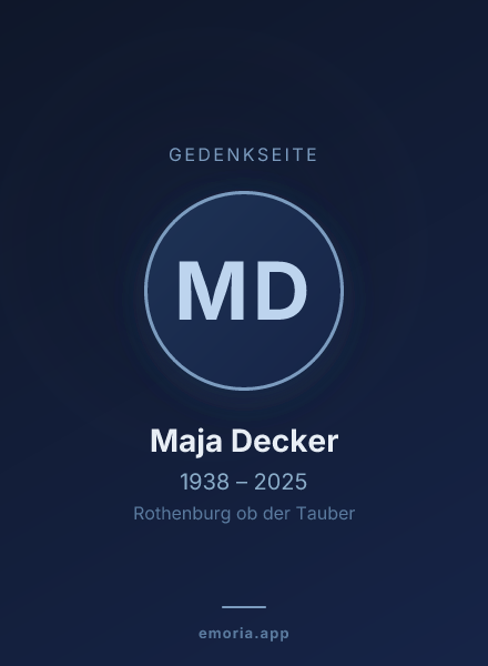 Gedenkportrait von Maja Decker