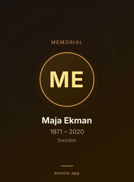 Memorial portrait of Maja Ekman