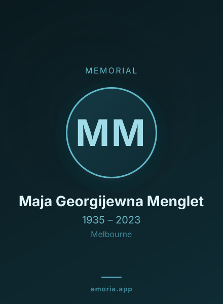 Memorial portrait of Maja Georgijewna Menglet
