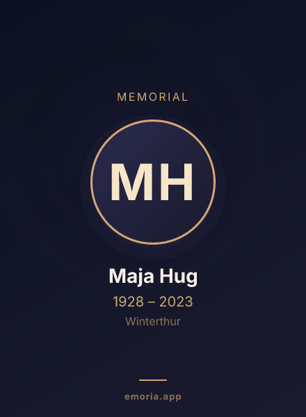 Memorial portrait of Maja Hug