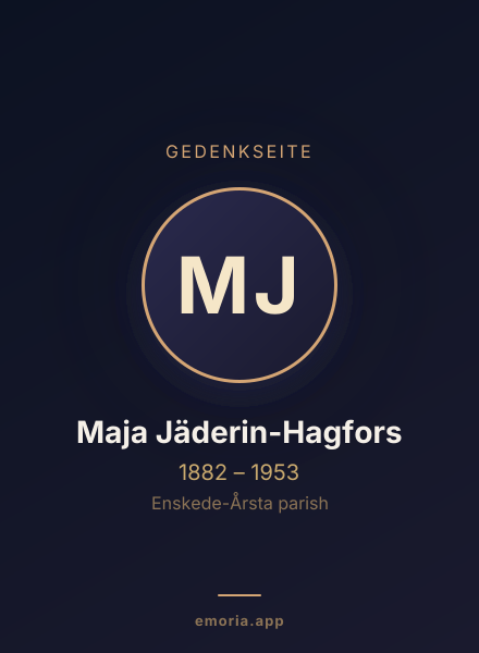 Gedenkportrait von Maja Jäderin-Hagfors