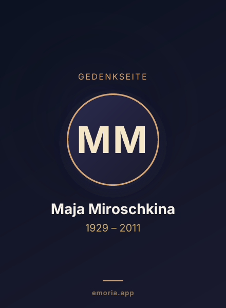 Gedenkportrait von Maja Miroschkina