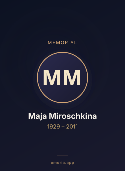 Memorial portrait of Maja Miroschkina