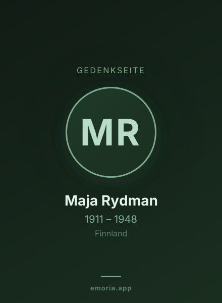 Gedenkportrait von Maja Rydman