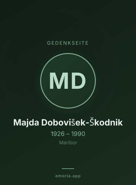 Gedenkportrait von Majda Dobovišek-Škodnik