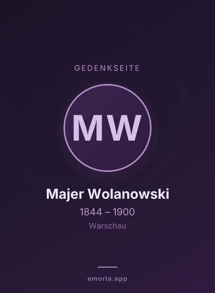 Gedenkportrait von Majer Wolanowski
