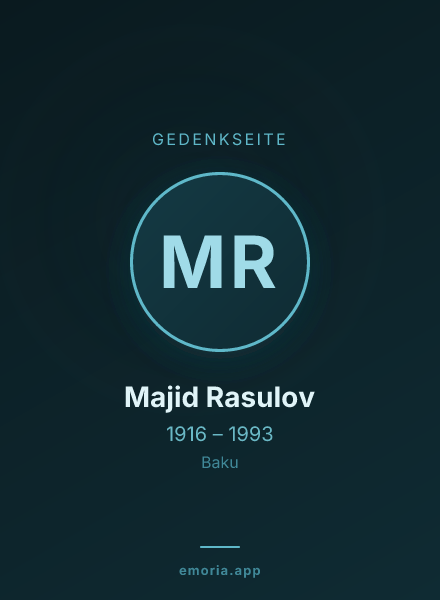 Gedenkportrait von Majid Rasulov