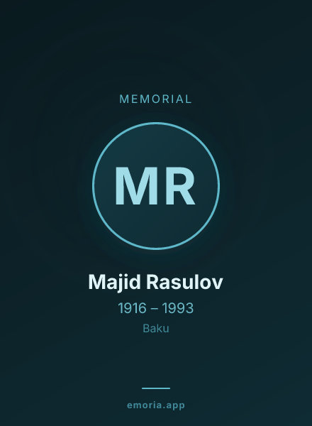 Memorial portrait of Majid Rasulov