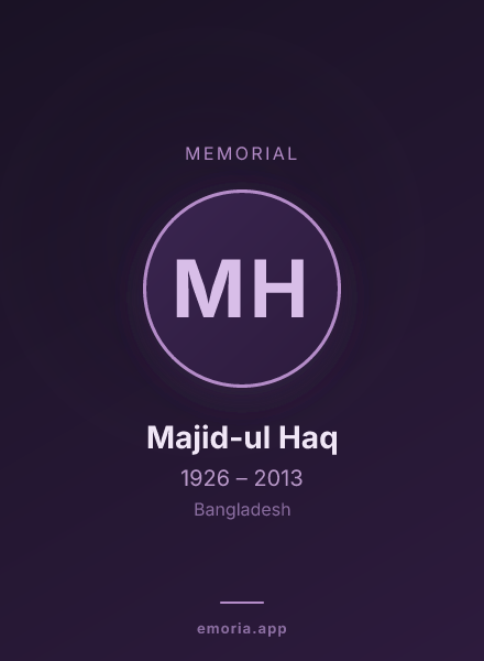Memorial portrait of Majid-ul Haq