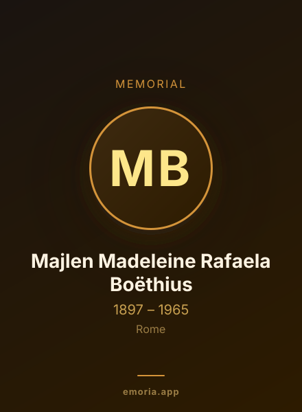 Memorial portrait of Majlen Madeleine Rafaela Boëthius