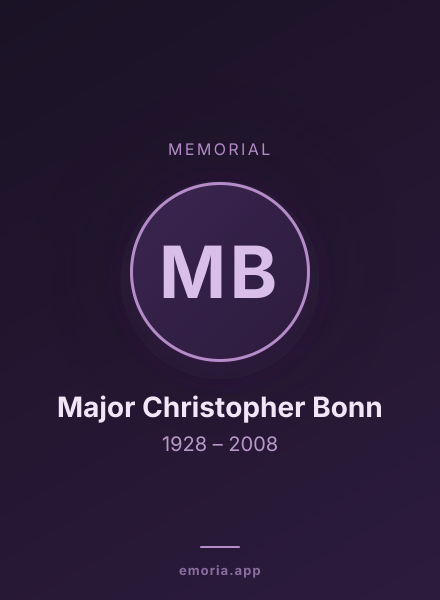 Memorial portrait of Major Christopher Bonn