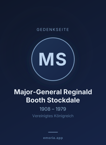 Gedenkportrait von Major-General Reginald Booth Stockdale