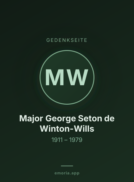 Gedenkportrait von Major George Seton de Winton-Wills