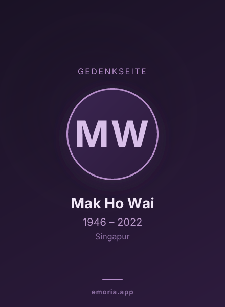 Gedenkportrait von Mak Ho Wai