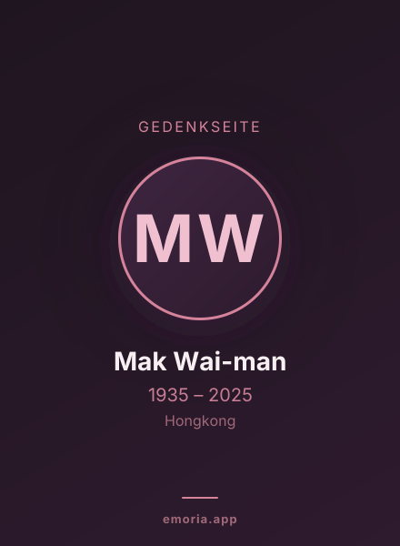 Gedenkportrait von Mak Wai-man